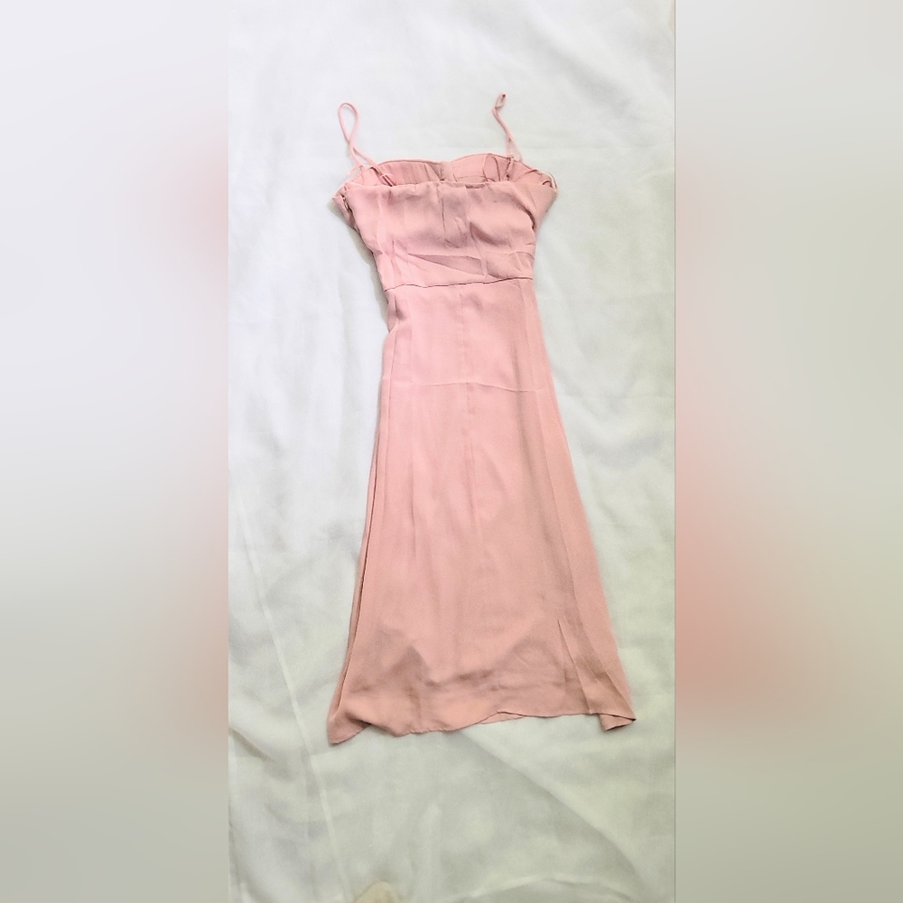 NWT! Pink Socialite Summer Sweetheart Midi Women's Blush Side Slit Dress Small - Picture 7 of 11